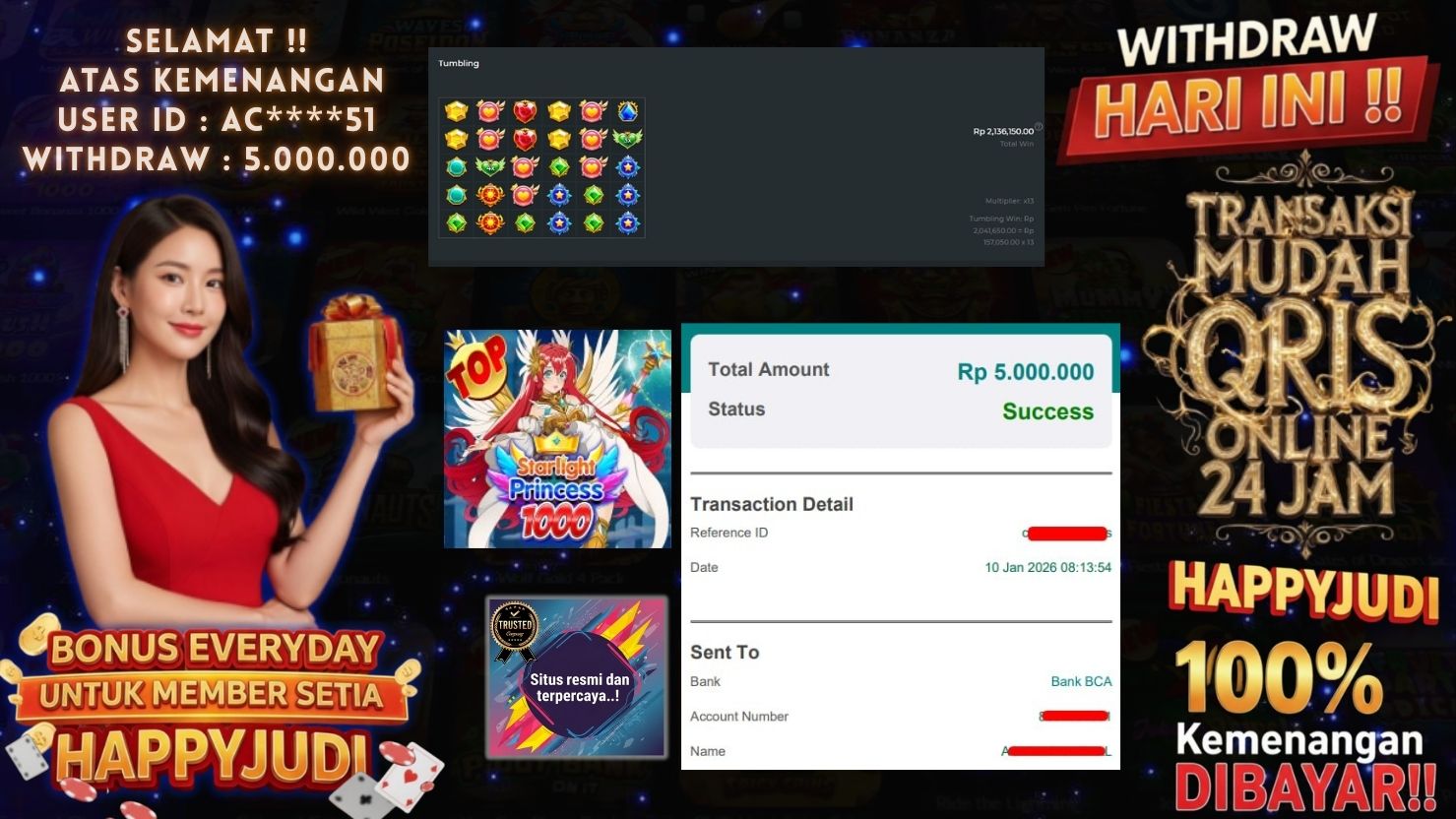 HAPPYJUDI JACKPOT SLOT STARLIGHT PRINCESS 1000